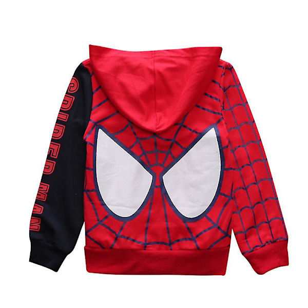 Superhero Spider-man Print Lynlås Hættetrøjer Jakke Frakke Småbørn 2-7 År Børn Drenge Tegneserie Langærmet Hættetrøje Hætte Toppe B 2-3 Years