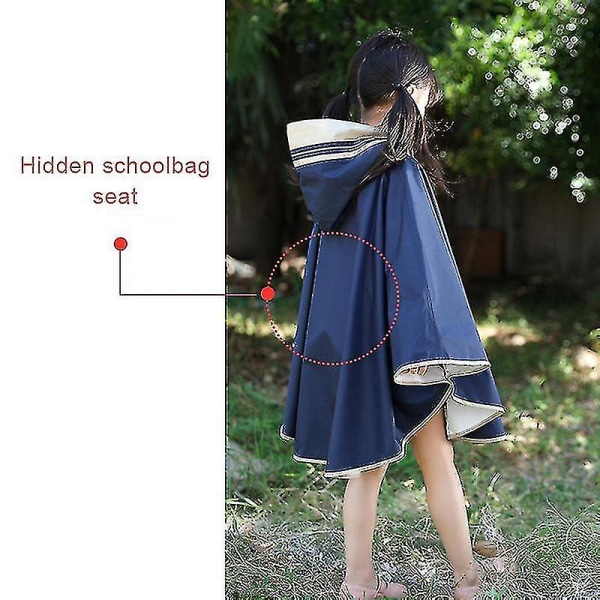 Regnkappa för barn Vattentät Cape Regnkläder med framficka för unisex Beige L