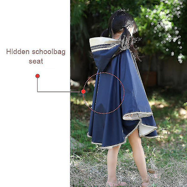 Regnkappa för barn Vattentät Cape Regnkläder med framficka för unisex Beige S