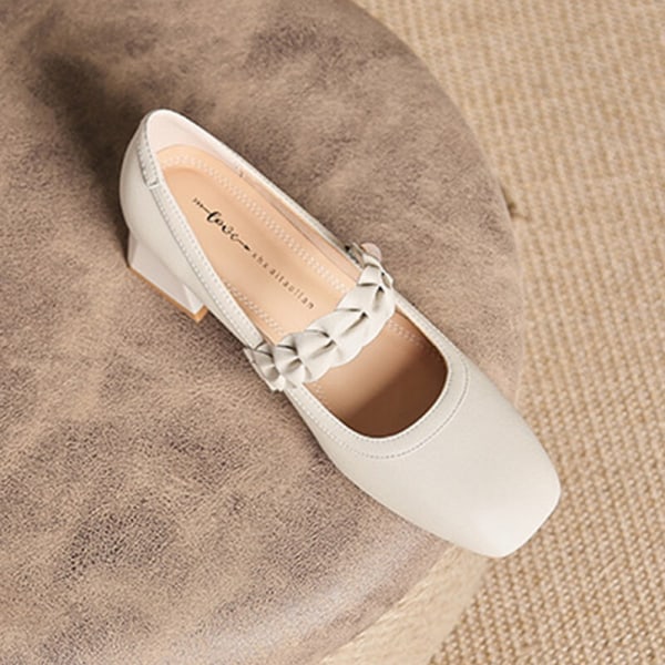 Naisten Mary Jane -korot Nilkkaremmipumput Tukevat Juhlakengät Beige Beige 40