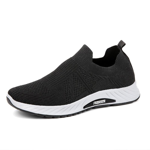 Løpesko for menn med pustende mesh, sklisikre sneakers for fitness, sport, gym, jogging, tennis Black 44