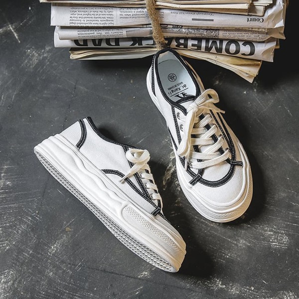 Dam Play Fashion Sneaker Andningsbara Vår Flats Rund Tå Sneakers För Utomhus Camping Sport Black 39