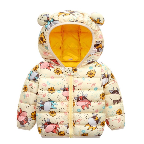 Vinterkläder för barn Baby Pojkar Flickor Hooded Down Jacket för kallt väder Daglig användning Yellow 120cm