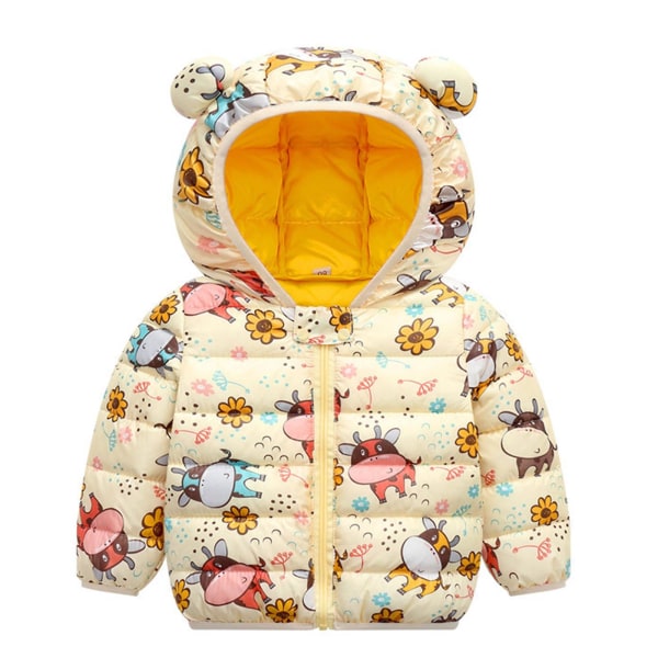 Vinterkläder för barn Baby Pojkar Flickor Huvjacka för kallt väder Dagligt slitage Yellow 120cm