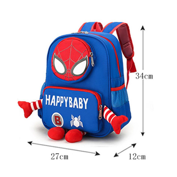 Spiderman Tryckt Ryggsäck Skolväska Vattentät Utomhus Reseryggsäck För Barn Pojkar Dark Blue