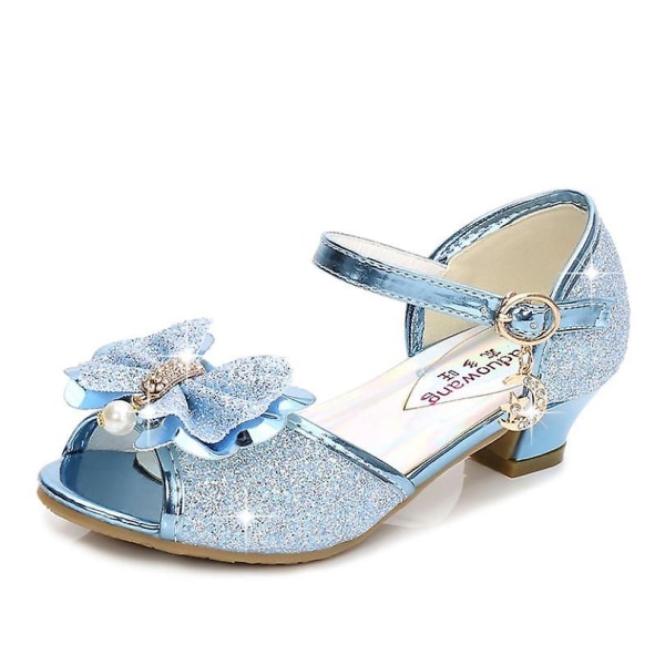 5 Färger Barn Prinsess Sandaler Barn Flickor Bröllopsskor Höga Klackar Klänningsskor Fluga Guld Rosa Blå Silver Skor För Flickor Gold 32