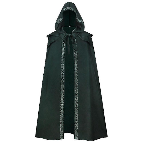 Hætteklædt Kappe - Middelalder Renaissance Gotisk Kappe Til Halloween Cosplay, Forestillinger Og Film/tv Kostumer Green XL