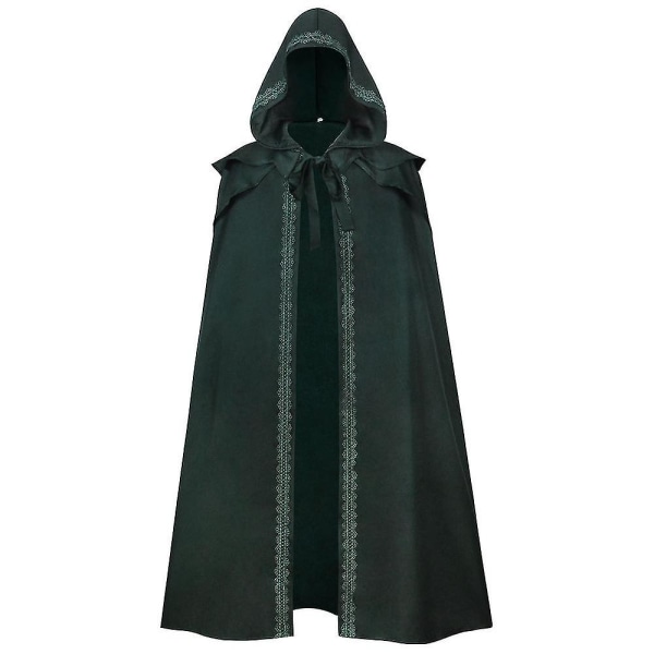 Hupullinen Viitta - Keskiaikainen Renessanssi Goottilainen Viitta Halloween Cosplayhin, Esityksiin ja Elokuva-/TV-pukuihin Green XS