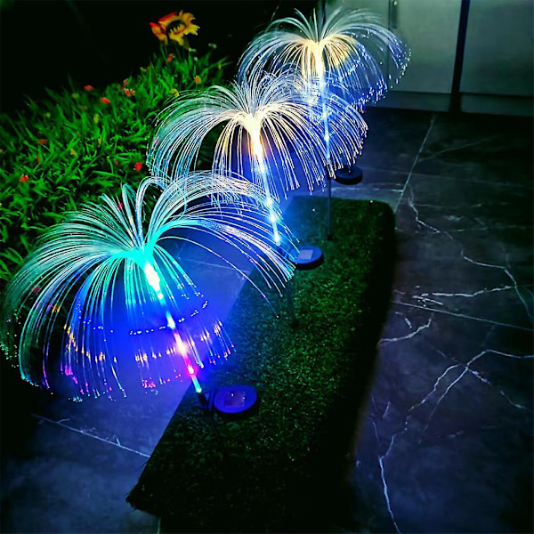 Utomhus Solcellslampa Rostfritt Stål Vattentät Design För Gångväg Uteplats Gård Colorful Light