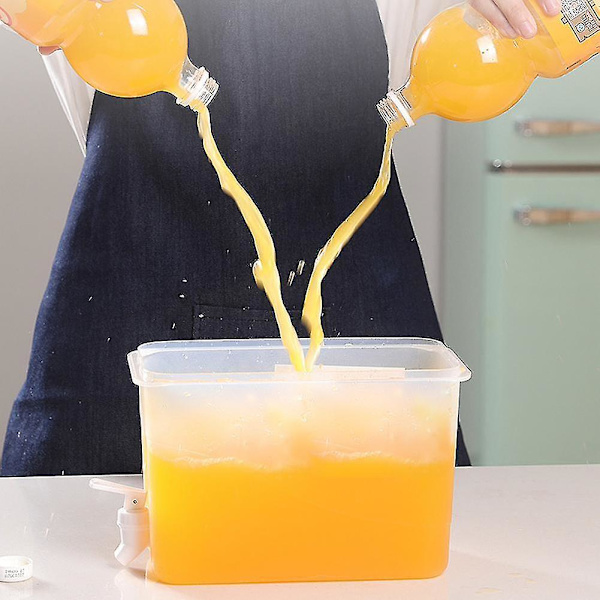 4000mL Koldtvandsbeholdere Flaske Med Hane Frugt Tekande Husholdnings Lemonade Spand Kander & Kedler