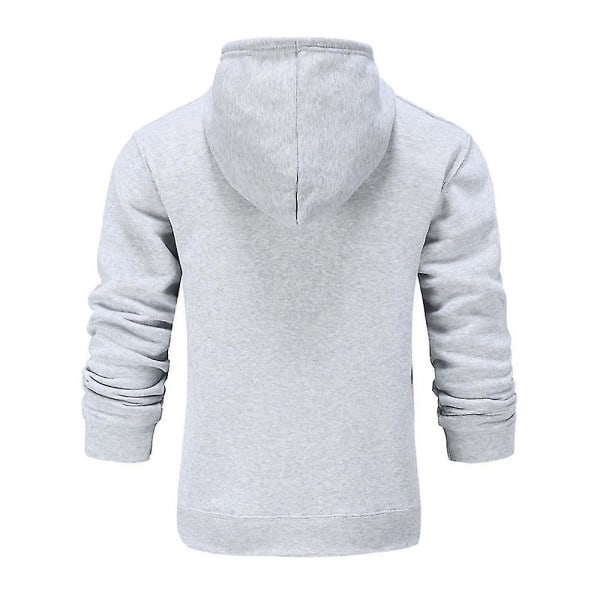 Langærmet hættetrøje til mænd og kvinder, sports sweatshirt toppe Light Grey L