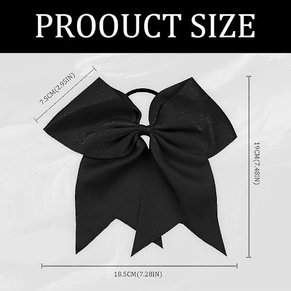 2 st Stora Cheer Bows, 8 Tum Jumbo Cheer Hårrosetter Hästsvanshållare Elastiskt Band För Cheerleaders Tonårsflickor, Håraccessoarer med Rosett White