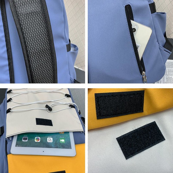 Ryggsekk for ungdomsskoleelever, utendørs reise, datamaskin, fritid Light blue