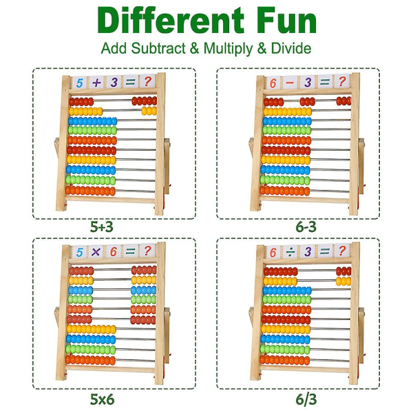 Barn i trä matematiskt räknespel förskoleinlärningsleksaker, pedagogisk räkneleksak med räknestavar och nummeralfabetskort