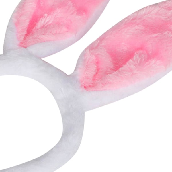 Kaninöron Maskeradaccessoar Vit med Rosa Kaninöron