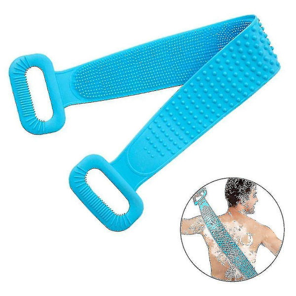 Silikon duschborste, ryggrengöringsborste Blue
