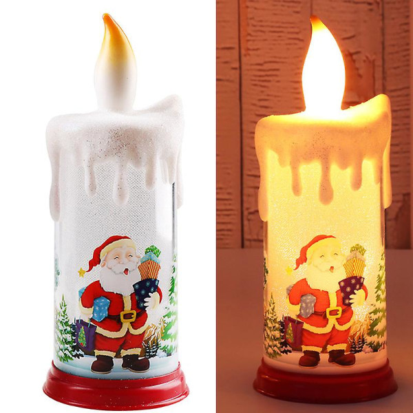 Julenisse Nattlys Juledekorasjon Simuleringsflamme Lys Led Lampe B Santa