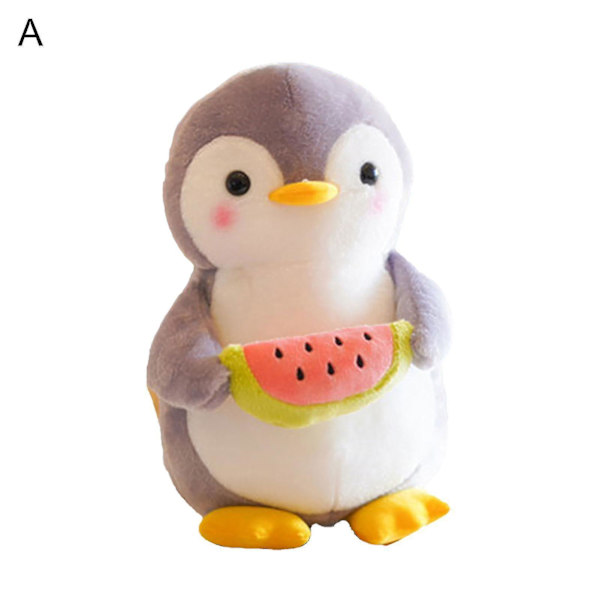 25cm Tecknad Pingvin Med Frukt Grönsak Plysch Gosedjur Barn Present Mjuk Docka_a_hf A