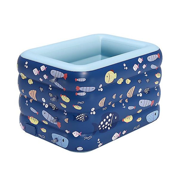 Baby Simbassäng Helt Automatisk Uppblåsbar Simbassäng Hushåll Barn Bad Hink Fällbar Förvaring Sommar blue length 1.2M