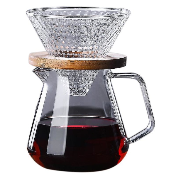 För att hälla över karaffen Dropp kaffekanna 500 ml tebryggare i glas, kaffe Barista Percolator Clear Fi