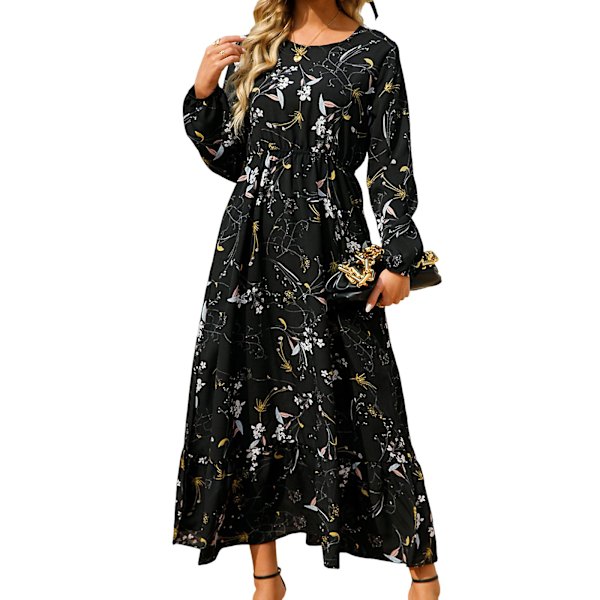 Elegant Dame Lang Afslappet Kjole Kvinder Oversize Hverdagskjole Til Strandbrug Number 4 XL