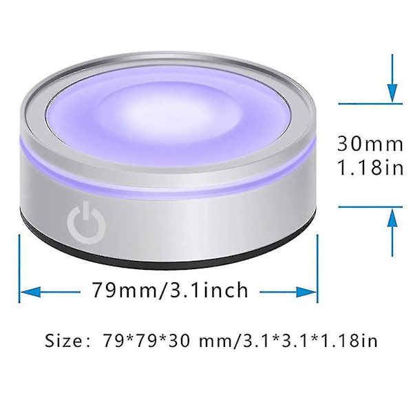 Led-bas med touch-rund D-display för 3D-glaskonstfoto Fra