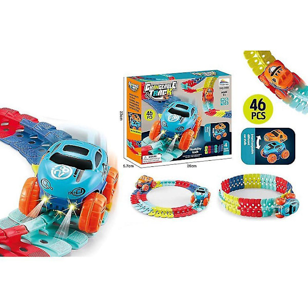 Spår Rullbanor Leksak Elektrisk Rälsbil Monterad Leksak För Barn Barn Present 46pcs