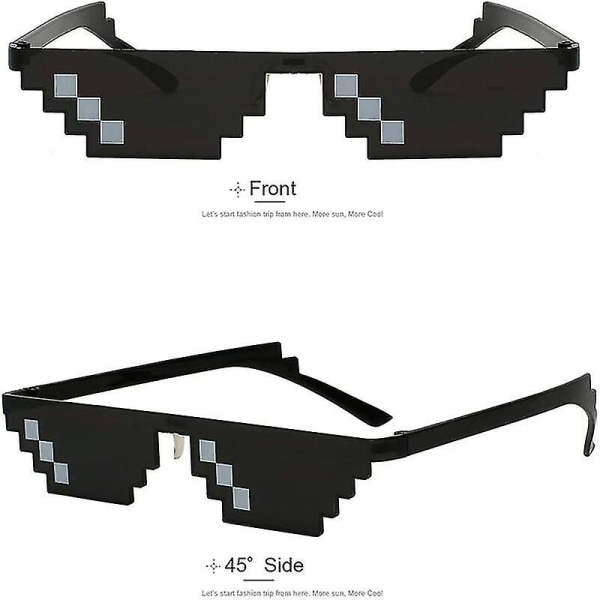 Pack Glasögon Solglasögon För Män Och Kvinnor 8 Bit Pixel Mosaikmönster Unisex Fotorekvisita Svart