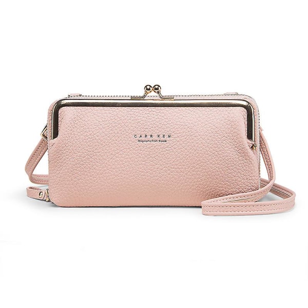 Naisten laukut Korealainen muoti olkalaukku crossbody-laukku matkapuhelinlaukku monitoiminen vaakalaukku Pink