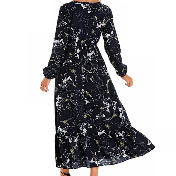 Elegant Dame Lang Afslappet Kjole Kvinder Oversize Hverdagskjole Til Strandbrug Number 6 XL