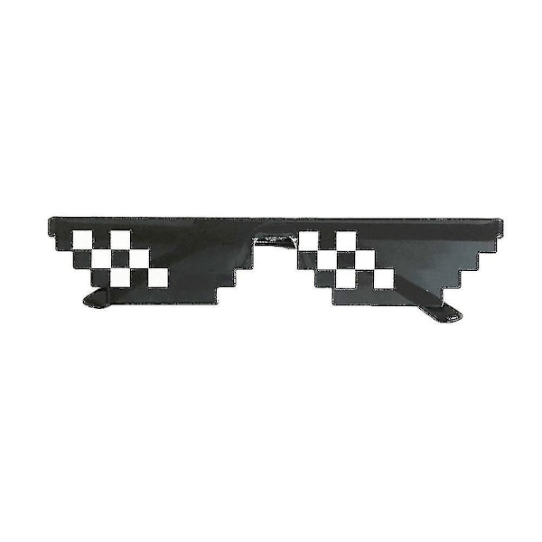 Thug Life Solbriller Mænd Kvinder Glas 8 Bit Pixel Mosaik Briller Foto Prop B