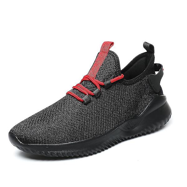 Herr Sneakers Löparskor Tennisskor Lätta Andningsbara Sport Atletiska 3cf1003 BlackRed 38