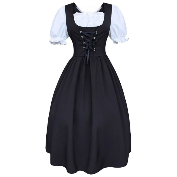 Mode Oktoberfestdräkt för kvinnor Bayersk öl-flicka Drindl Värdshusjungfru Klänning Ny V 5XL