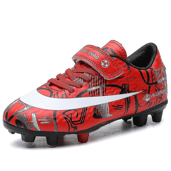 Fodboldsko til børn, drenge, piger, ankelstøvler, græstræning, sportsfodtøj, sneakers Yjx157a Red 30