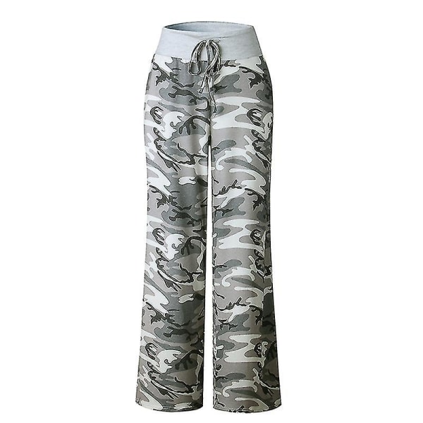 Yoga Bukser til Kvinder Casual Camouflage Stribet Printede Sweatpants Camouflage XL