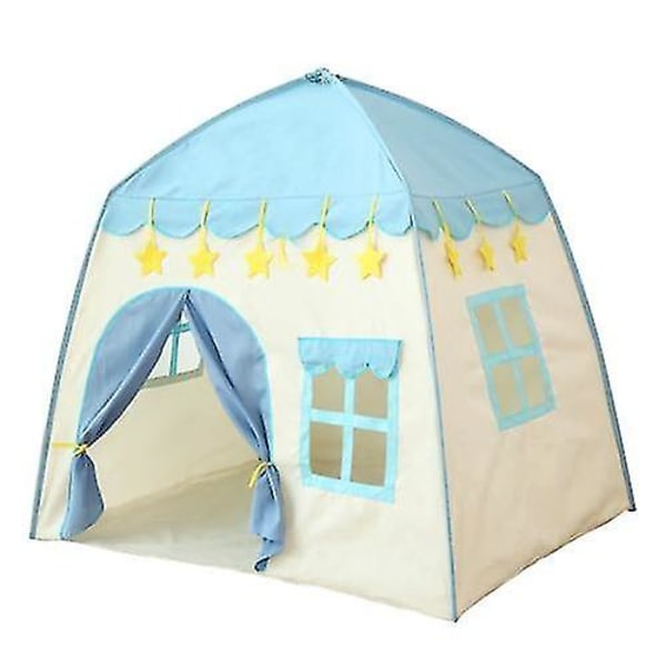 Barn slott tält lekstuga - stort rum blommor blommar inomhus utomhus stort Blue Tent