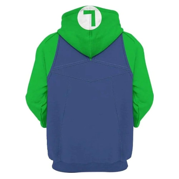 Mario Luigi Peach Bowser Donkey Kong Kostym Vuxna Hoodies Unisex Långärmad Tröjor Super Mario Bros Film Huvtröja Cosplay Kostymer Luigi M