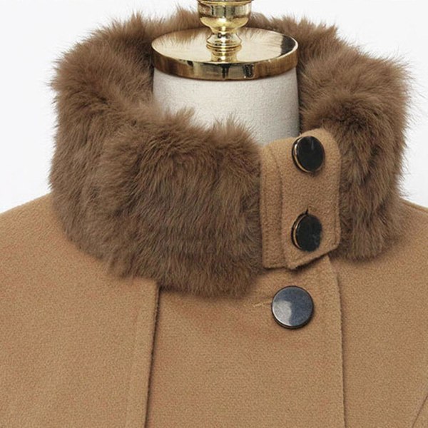 Dam vinter lång trenchcoat Camel XL