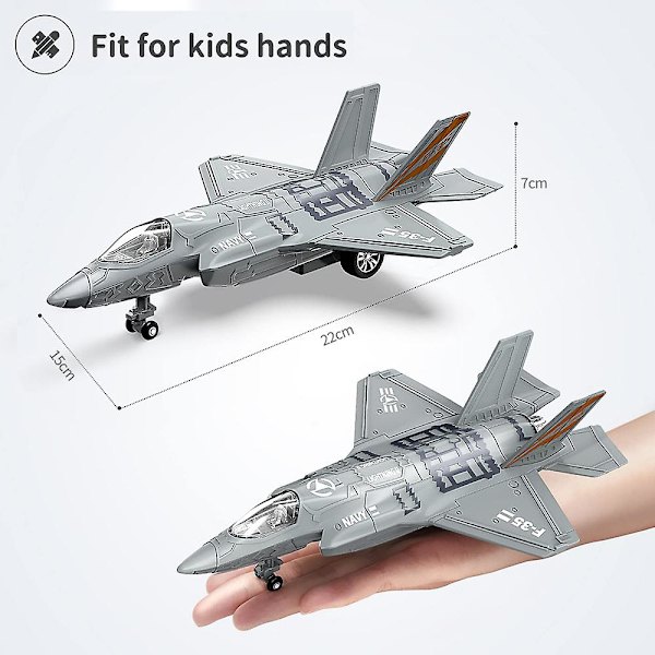 F-35 Amerikansk Jagerfly Legetøj Med Lyd Lys Model Legetøj Træk Tilbage & Kør Fly Militære Fans Samling Børnegave Blue