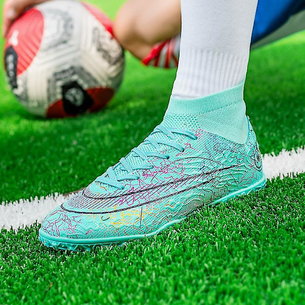 Fotbollsskor för män, halkfria fotbollsskor, fotbollsskor, grässkor, Yj068 Blue 44