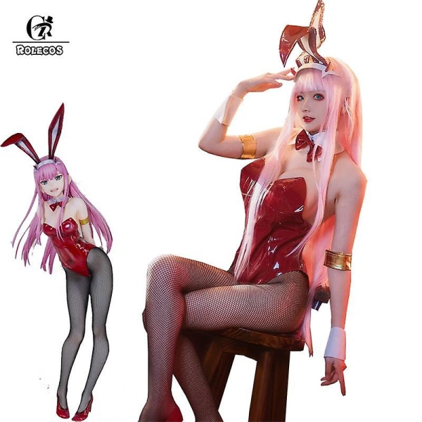 Anime Darling In The Franxx Cosplay Costume Zero Two Bunny Girl Cosplay Costume 02 Sexig Dam Jumpsuit Röd Läderkostym Zero Two XS-DARLING