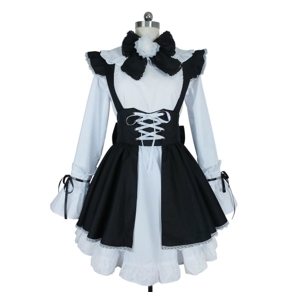 Caraele Japansk Goth Söt Lolita Piga Kostym Kostym Halloween Cosplay Kostym M