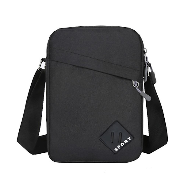 Fashionabla axelväska för män med dragkedja och justerbar rem, Cross-body väska, Casual Messenger Bag, Sling Bag Black