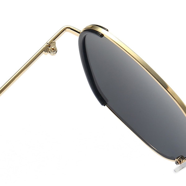 Personlige Firkantede Solbriller Anti UV Holdbare Skridsikre Solbriller Til Street Shooting Modeartikler L Black Frame Double G