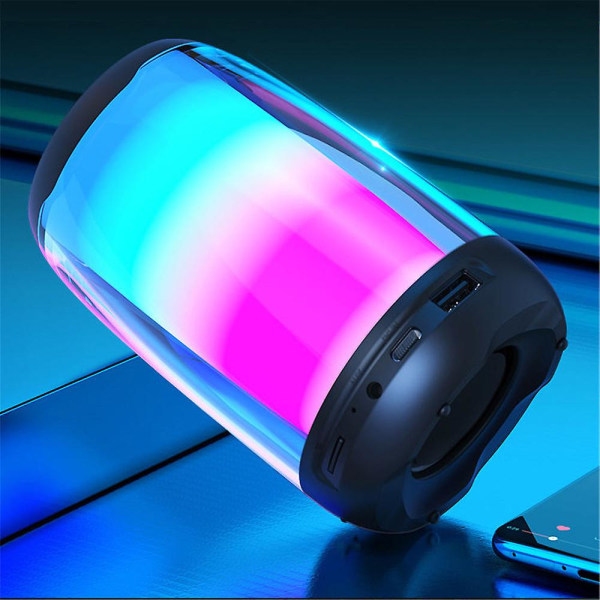 Pulse 4 LED Trådlös Bluetooth Högtalare Stereo Bas Handsfree Med Färgglatt Ljus Black