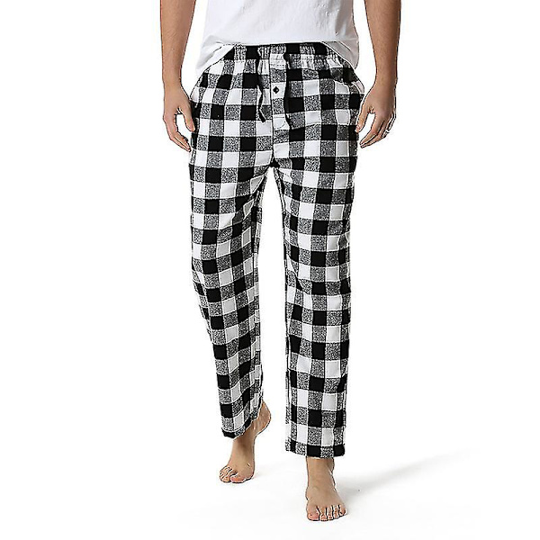 Miesten puuvillaiset kudotut pyjamahousut, ruudulliset kevyet olohousut COLOR 2 M