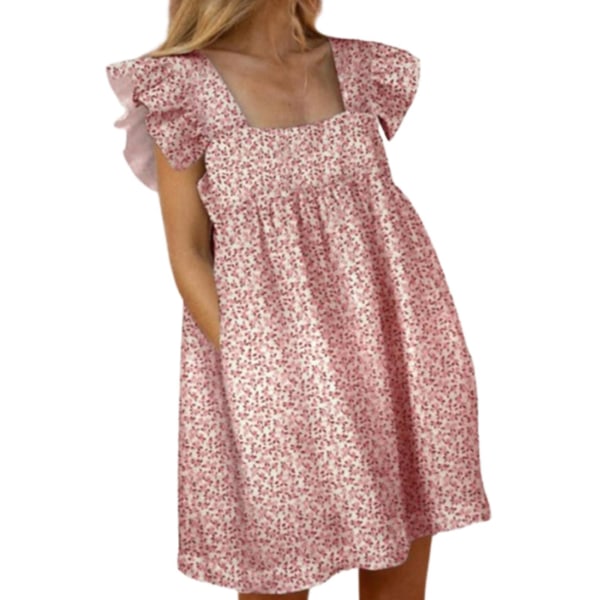 Eleganta sommarklänningar för damer med mjuk känsla Premiummaterial för hemmakontorskläder Pink XL