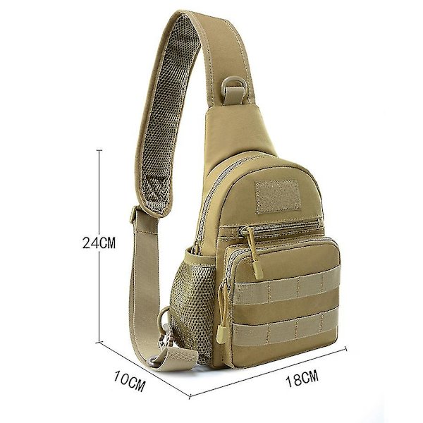 Militär Taktisk Axelväska Herr Vandringsryggsäck Nylon Utomhus Jakt Camping Fiske Molle Armé Trekking Bröst Sling Bag CP
