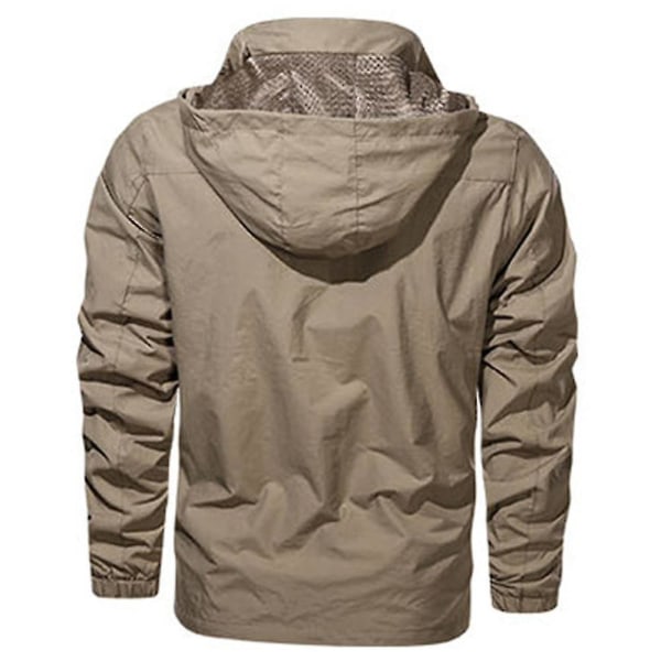 Herre Vinter Hette Army Frakk Taktisk Militær Jakke Kamp Yttertøy Khaki 4XL