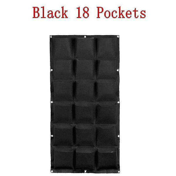 Svarte Grønne Vegghengende Planteposer Blomsterpotte Dyrkepose Hageplanter Vertikal Suculentas Plantepotte Hjemmeinnredningstilbehør Black 64 Pockets